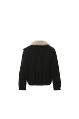 Feral City Fur-Collar Jacket - Black