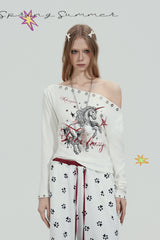 Unicorn Edge Off-Shoulder Long Sleeve Top