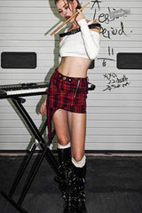 Anarchy Cut Plaid Mini Skirt