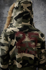 Camo Edge Faux Fur Hooded Jacket