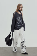 Midnight Rider Scarf Top - Black