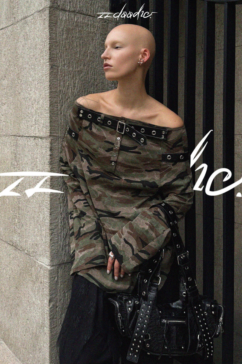 Urban Rebel Camo Off-Shoulder Top