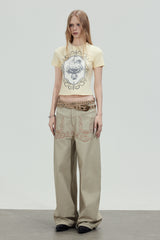 Vintage Frame Graphic Cropped T-Shirt