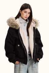 Frosted Haven Faux Fur Hood Jacket