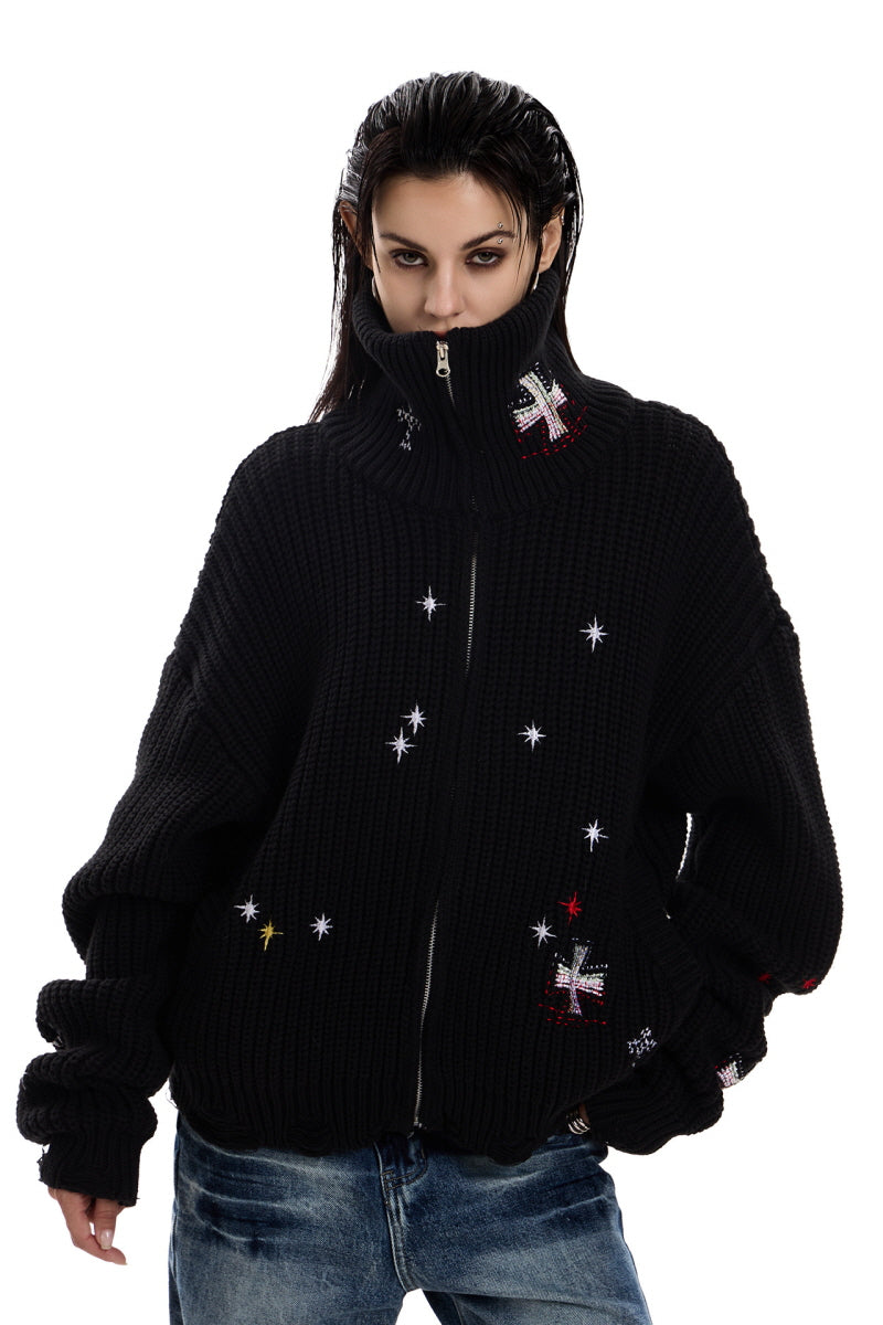 Night Signal Knit Zip Jacket