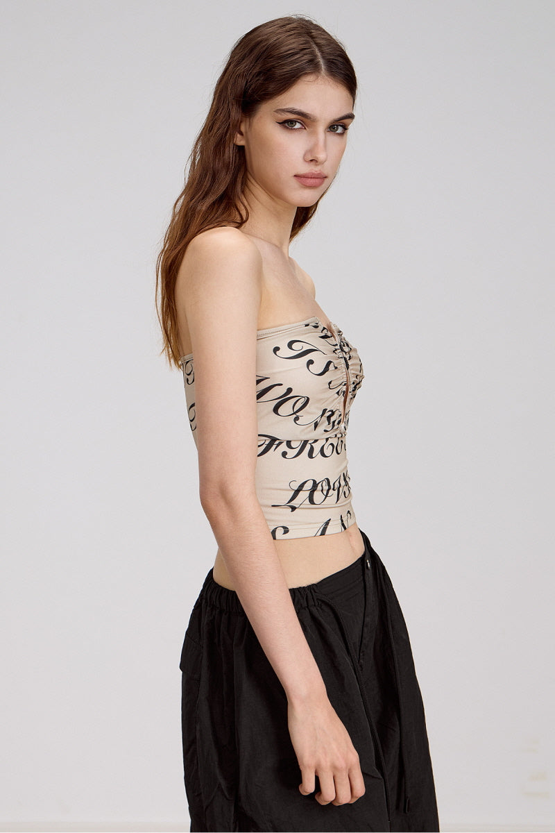 Cut-Out Monogram Bandeau Top