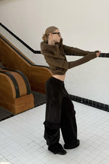 Shadow Fold Wide-Leg Cargo Pants