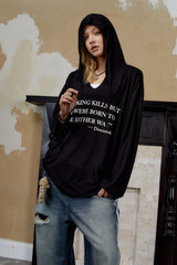 Loose Fit Graphic Hooded T-Shirt