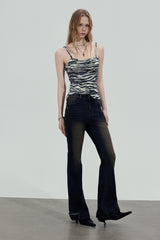 Zebra Print Slim Camisole Top