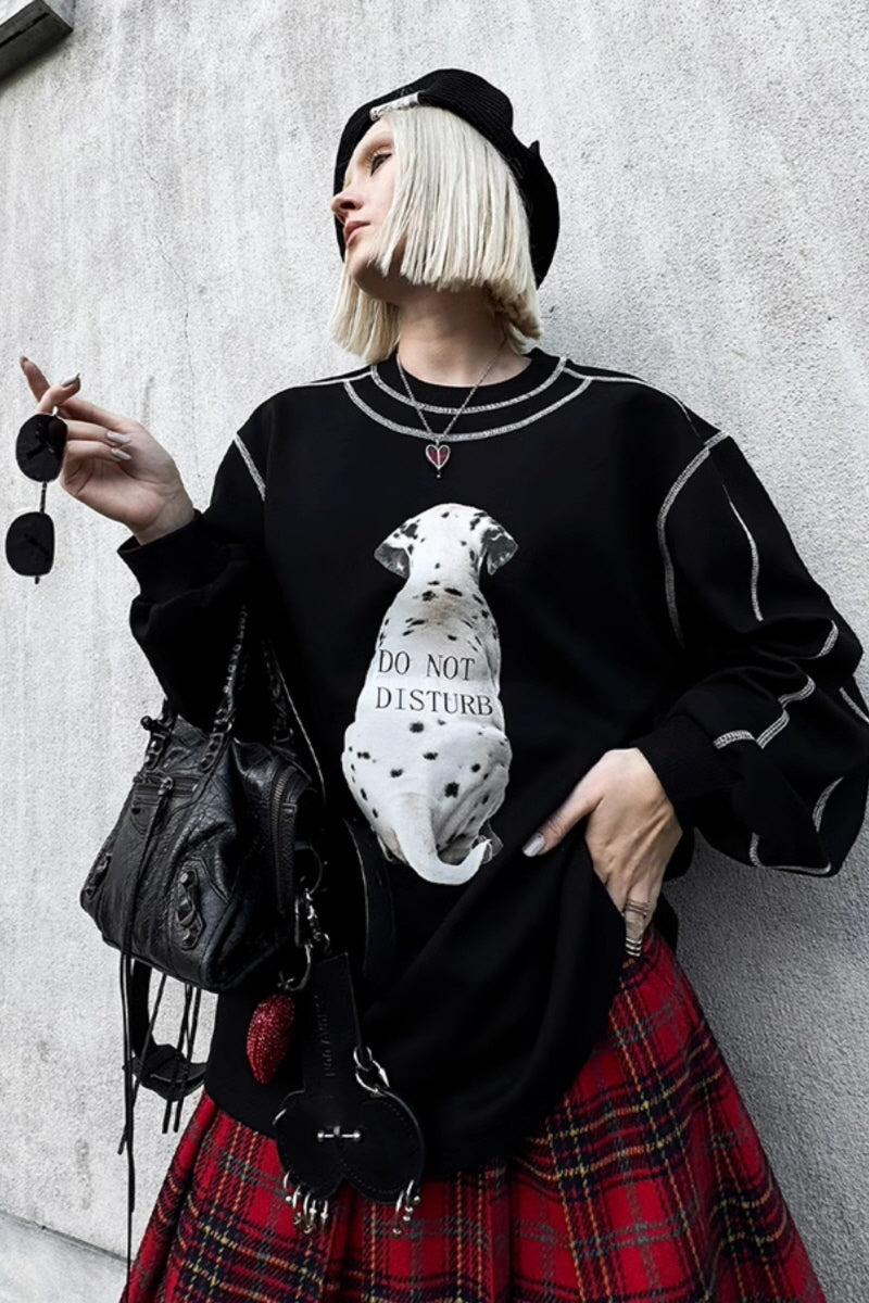 Silent Companion Dalmatian Sweatshirt-Black