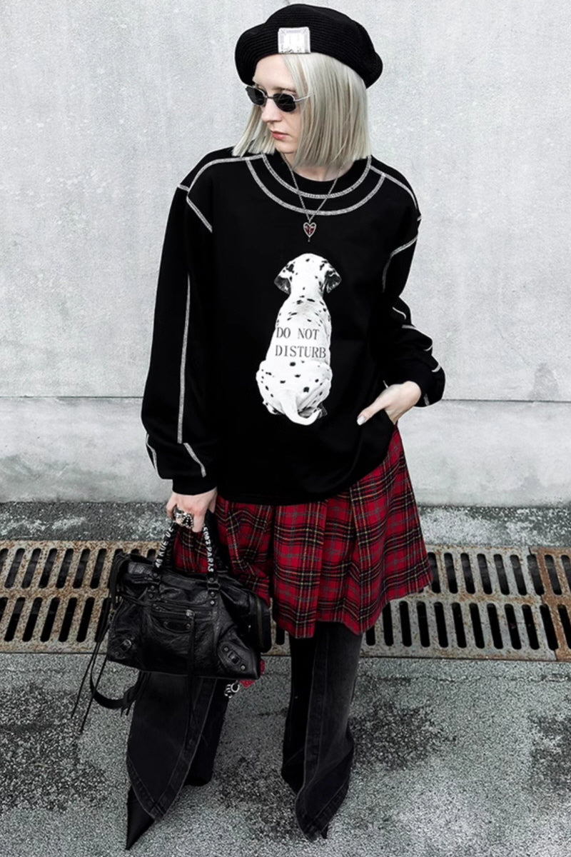 Silent Companion Dalmatian Sweatshirt-Black