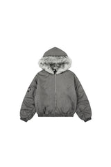 Frostbound Suede Fur Hooded Jacket