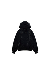 Starlit Chaos Rhinestone Zip Hoodie