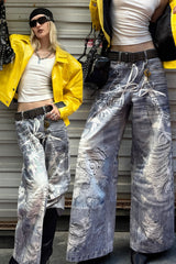 Graffiti Fade Wide-Leg Jeans