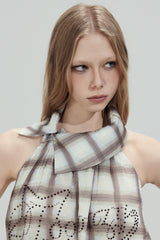 Sheer Plaid Halter Top
