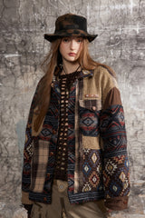 Patchwork Nomad Contrast Texture Jacket