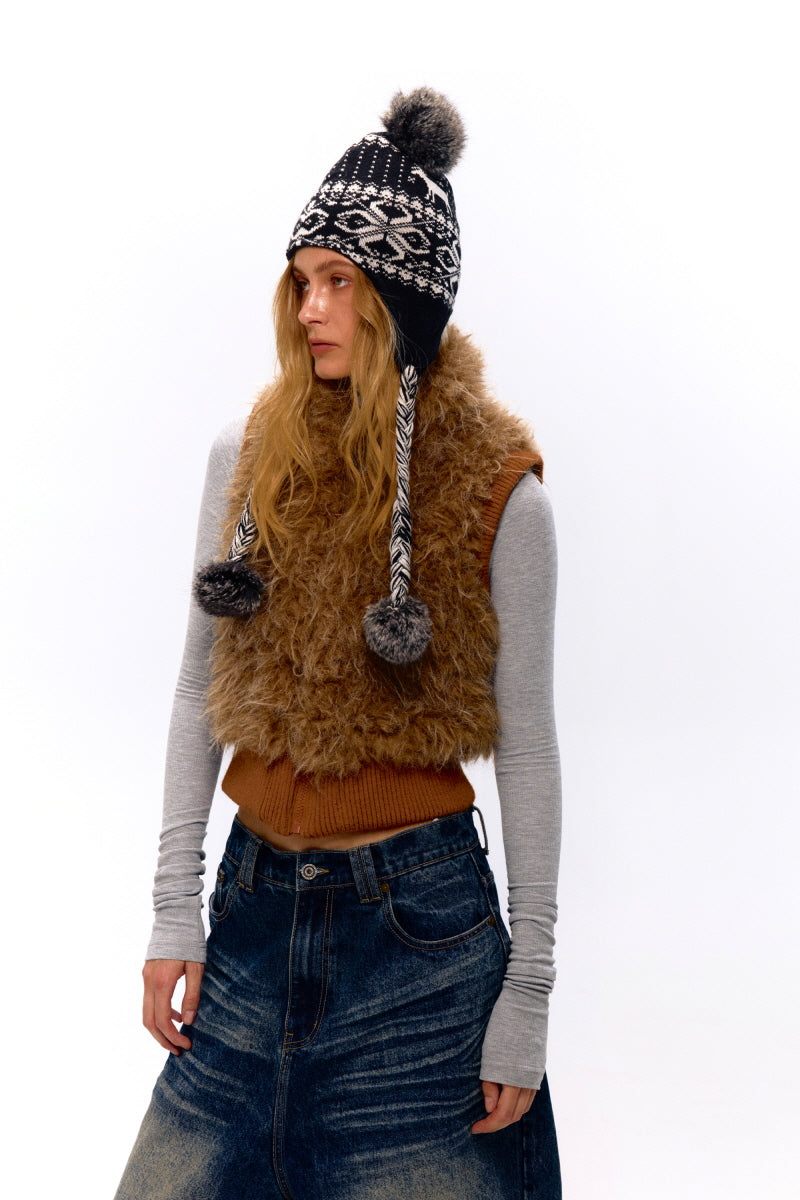 Rugged Elegance Ribbed Fur Vest