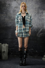 Distressed Plaid Vintage Overshirt