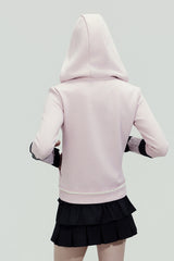 Grunge Print Cropped Zip Hoodie