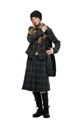 Shadow Plaid Hooded Skirt Set