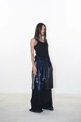 Urban Graffiti Panelled Wide-Leg Pants