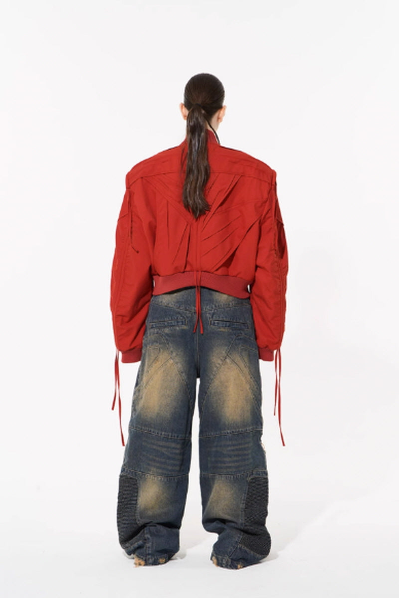 Vintage Rebel Distressed Wide-Leg Denim