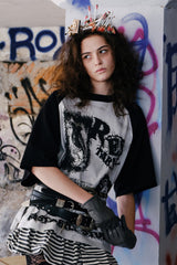 Ragged Noise Contrast Graffiti Tee