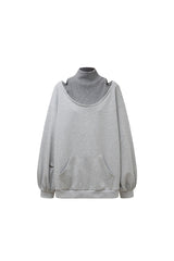 Layered Slouch Off-Shoulder Sweatshirt