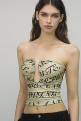 Cut-Out Monogram Bandeau Top