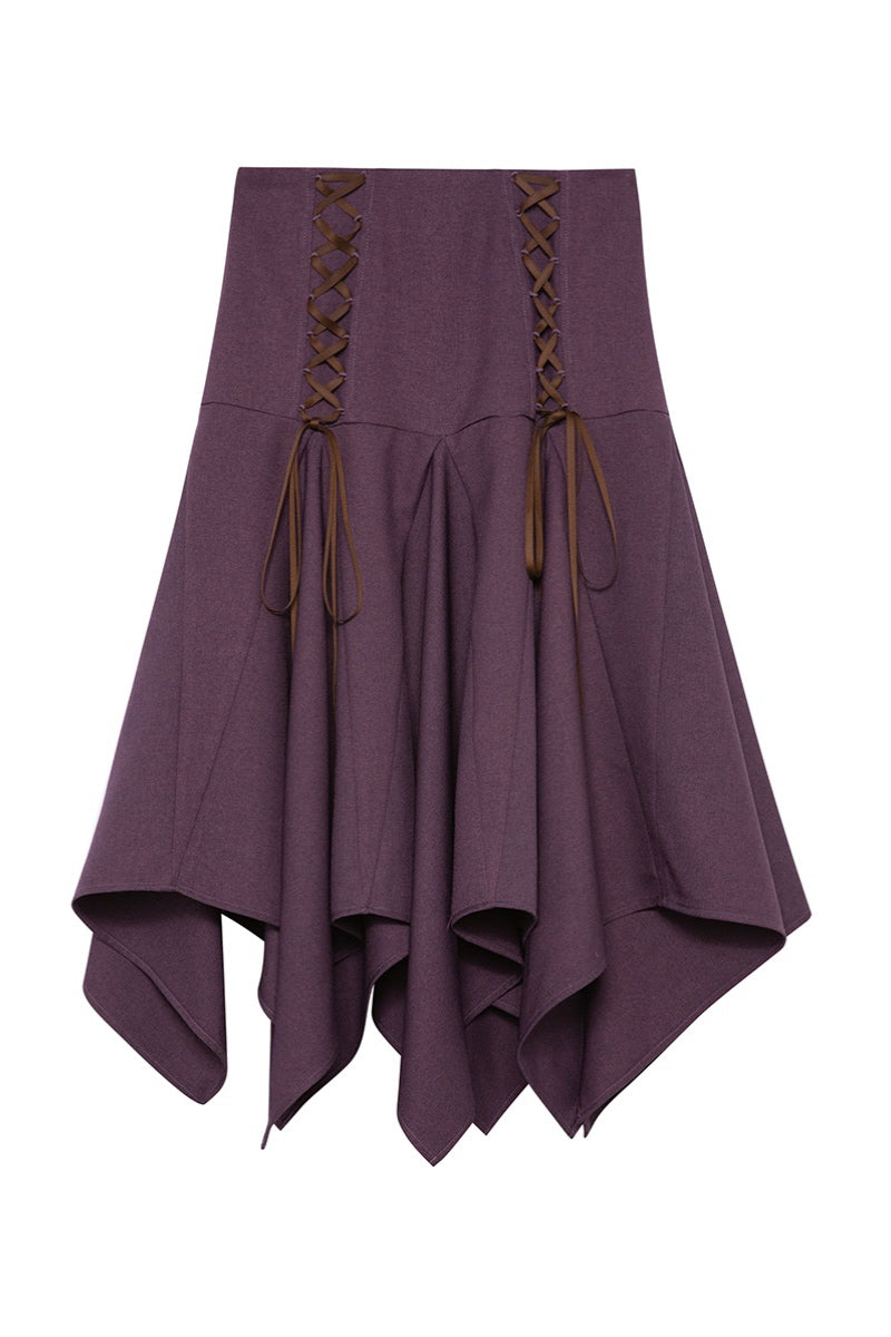 Dark Enchantress Lace-Up Handkerchief Skirt