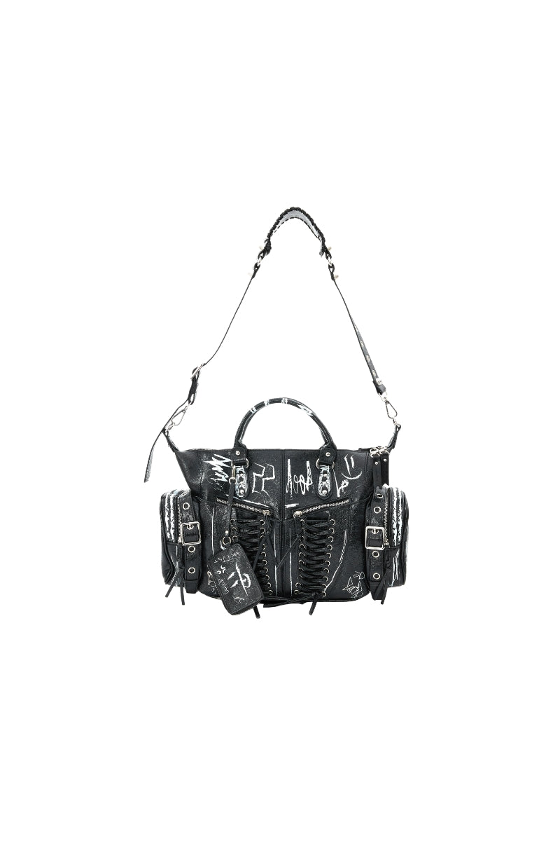 Graffiti Rivet Biker Bag