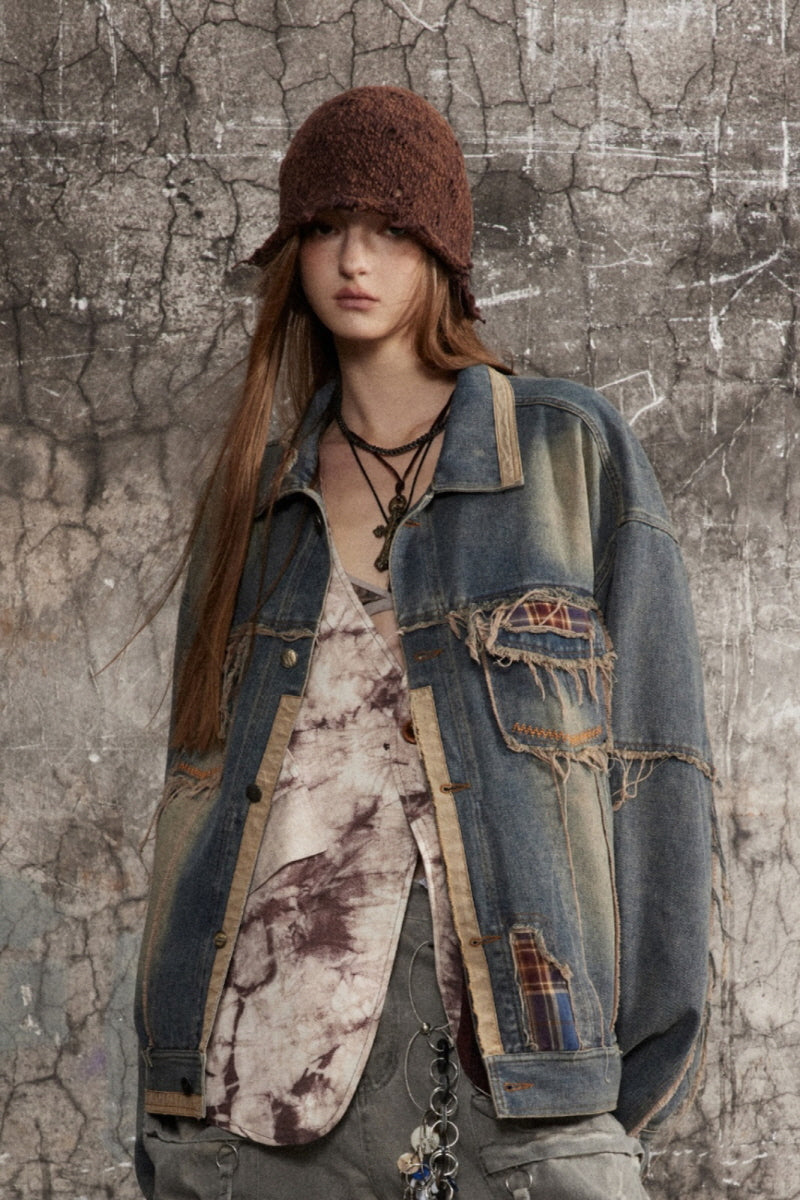 Frayed City Edge Denim Jacket