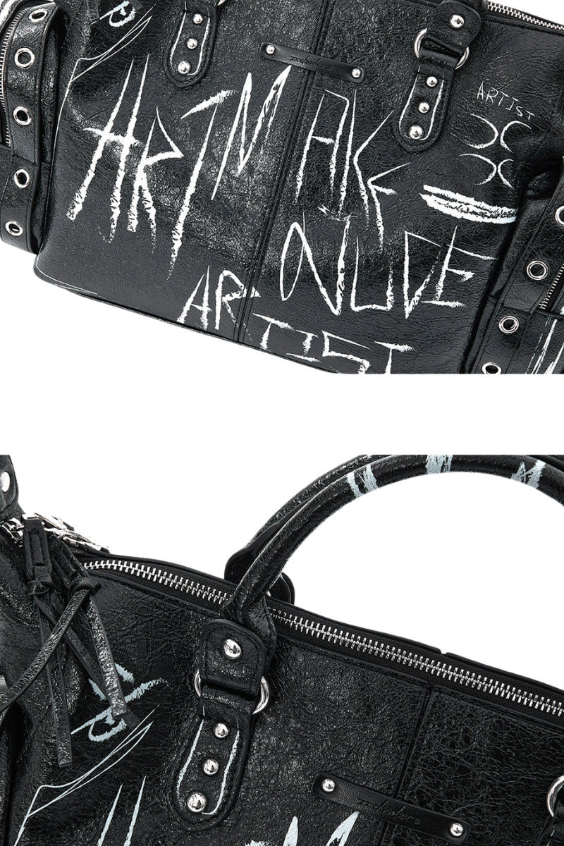 Graffiti Rivet Biker Bag