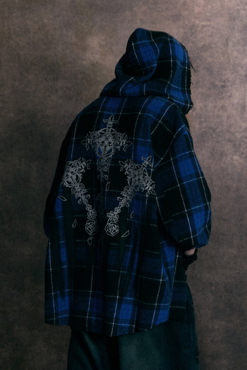 Midnight Rebellion Plaid Hoodie