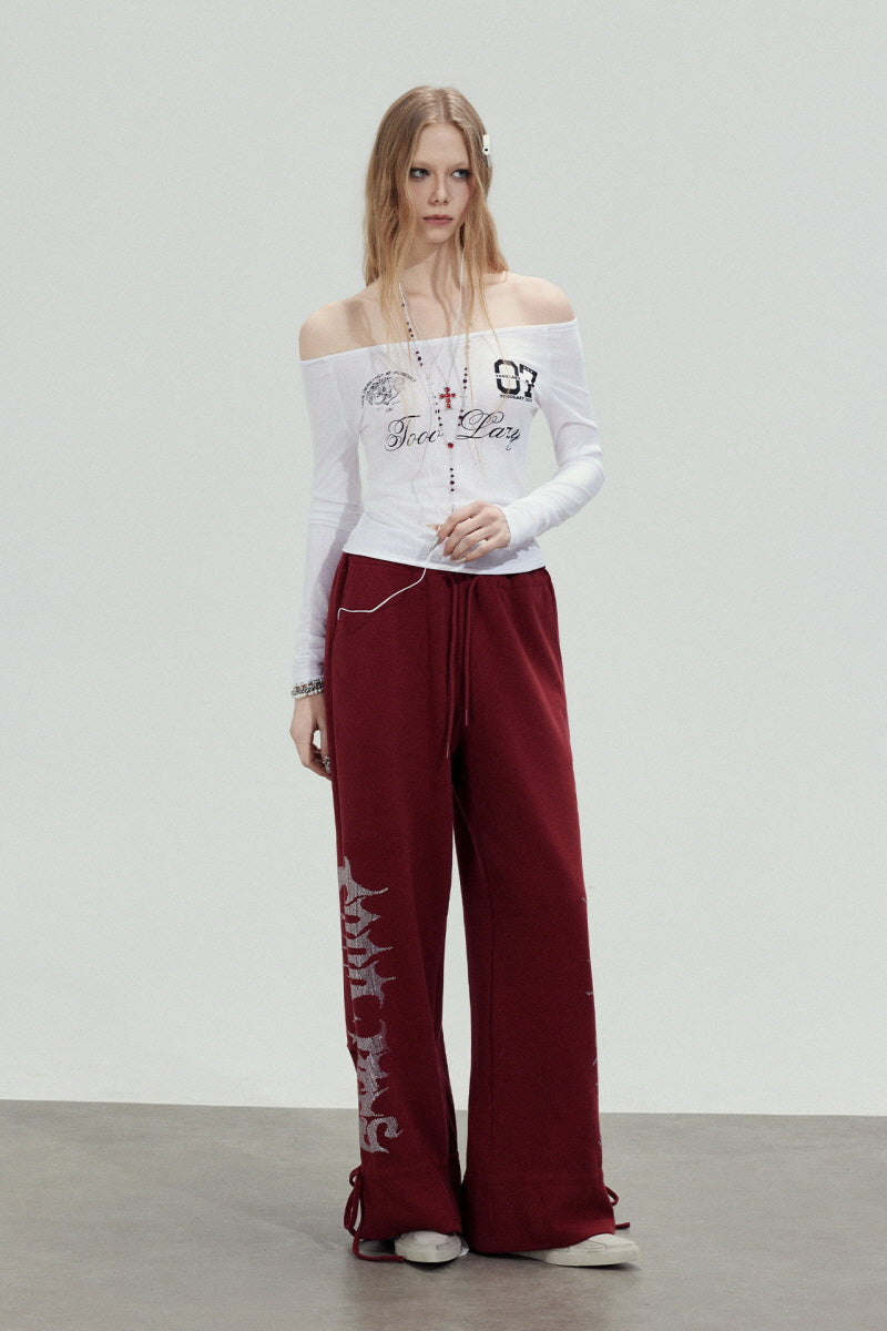 Inferno Script Wide-Leg Sweatpants