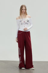 Inferno Script Wide-Leg Sweatpants
