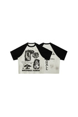 Ragged Noise Contrast Graffiti Tee
