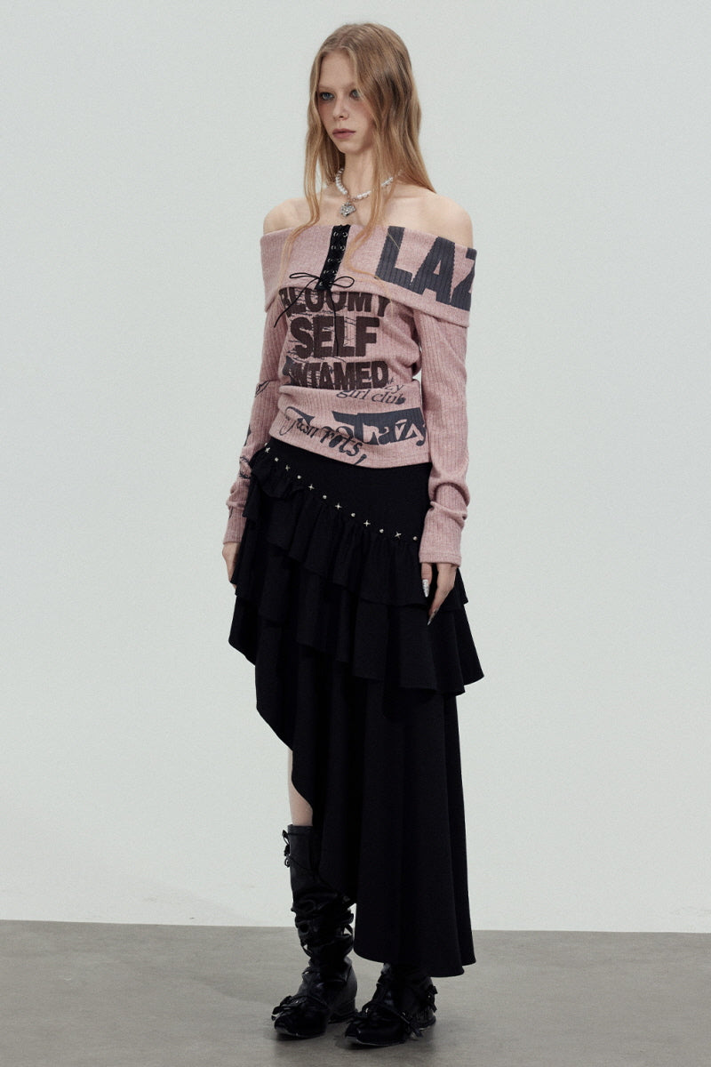 Lace-Up Off-Shoulder Top