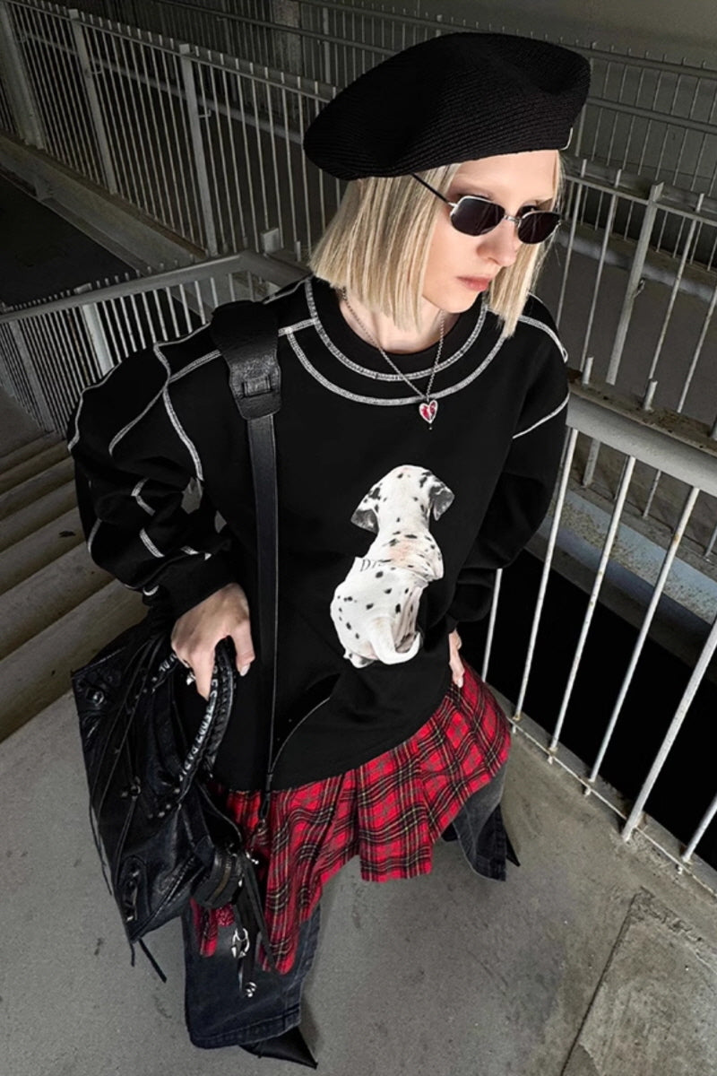 Silent Companion Dalmatian Sweatshirt-Black