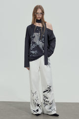 Midnight Rider Scarf Top - Black