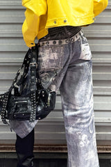 Graffiti Fade Wide-Leg Jeans