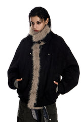 Feral Frost Suede Fur Jacket - Black