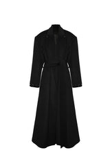 Western Midnight Long Wool Coat