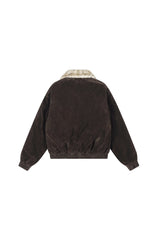 Leopard Lined Suede Bomber Jacket
