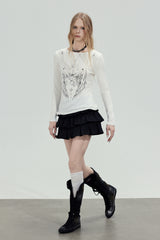 Wing Graphic Slim Top - White