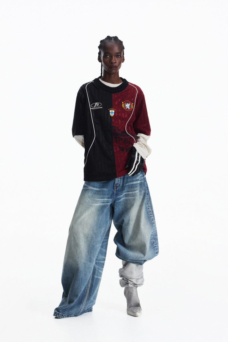 Split Color Soccer Jersey T-Shirt