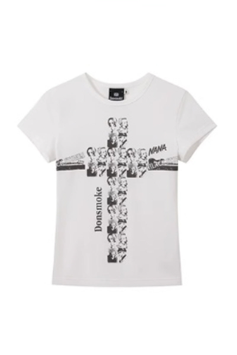 Rebel Muse Graphic Slim Tee - White