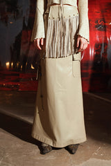 Fringe Embrace Leather Maxi Skirt