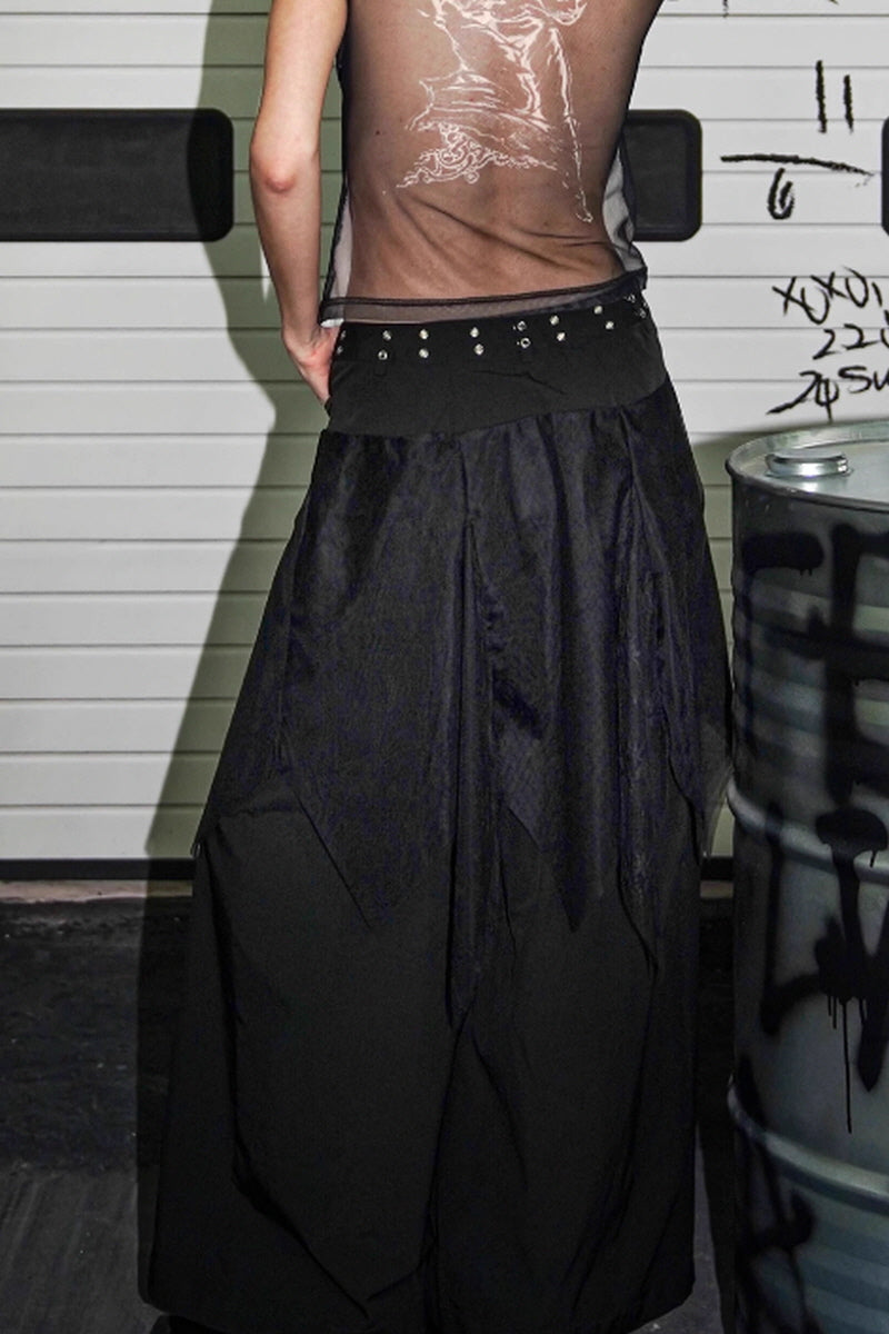 Midnight Edge Layered Wide-Leg Culottes