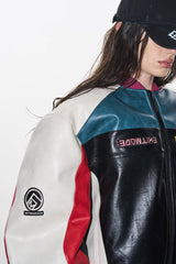 Color-Block Rebel Biker Jacket